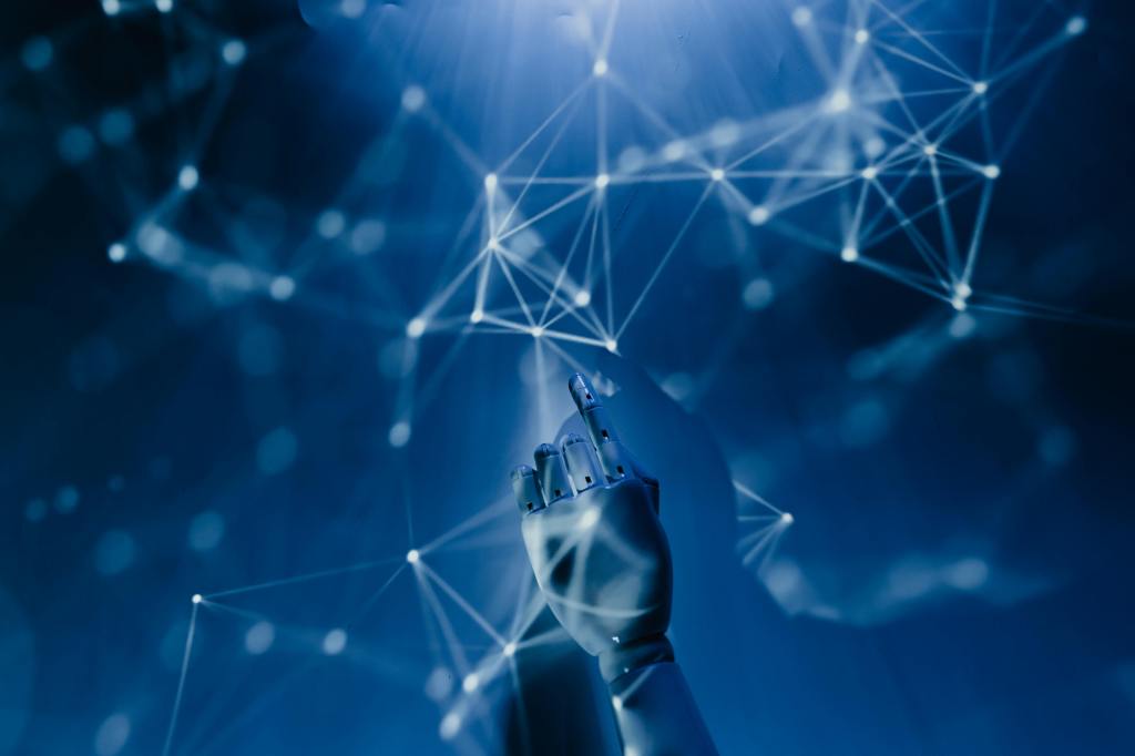 a robot ai pointing as an interconnected points for generative engine optimization